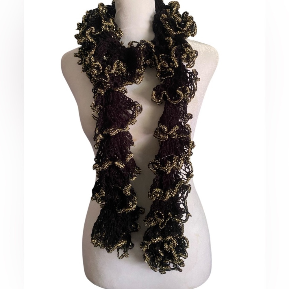 Handmade black gold sashay scarf